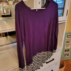 Cool Melon purple w/ black & white stripes, size M